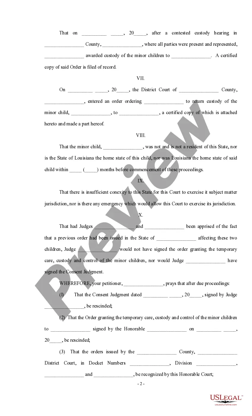 Preview Motion and Order to Recognize Foreign Judgments and to Rescind Previously Issued Orders