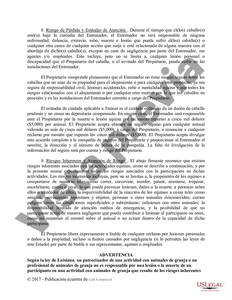 Preview Contrato de Entrenamiento - Caballo Equino Formas