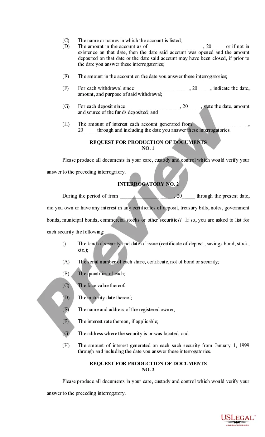 Preview Interrogatories and Request for Production of Documents