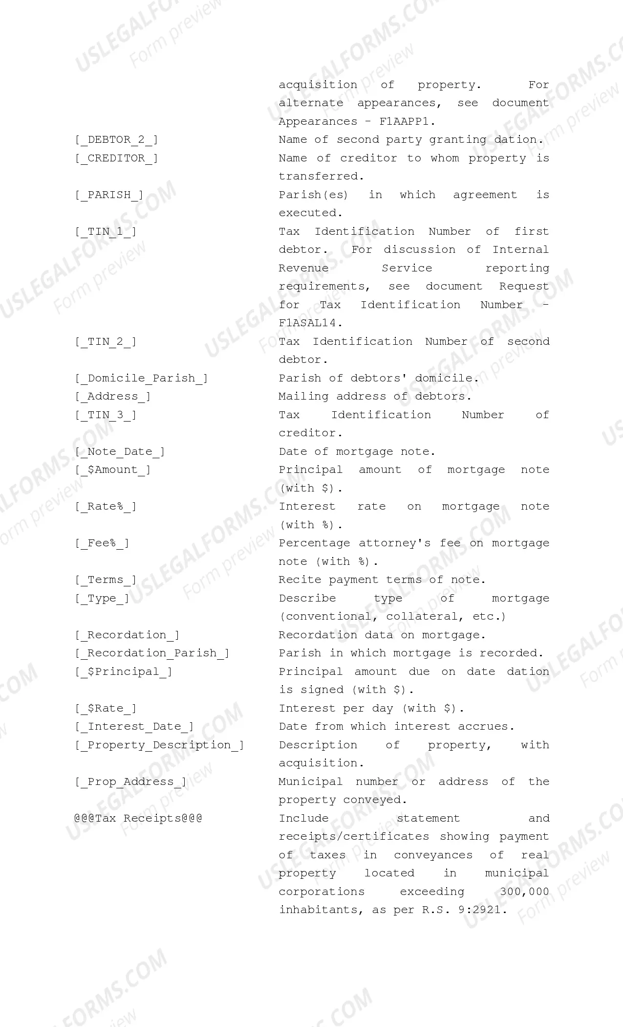Preview Dation En Paiement on Mortgage Loan Obligation