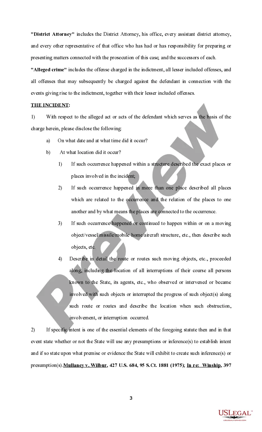 Preview Request and Motion for Discovery, Disclosure, Inspection and for a Bill of Particulars