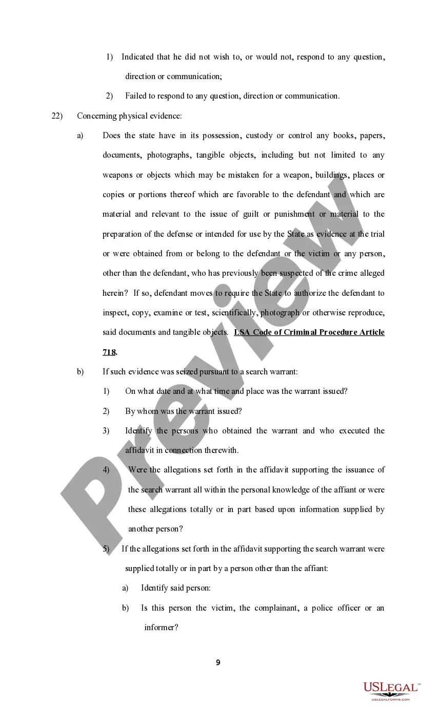 Preview Request and Motion for Discovery, Disclosure, Inspection and for a Bill of Particulars