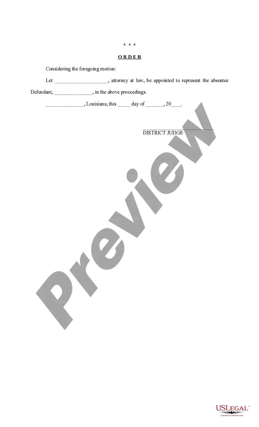 Get Motion and Order to Appoint Curator Preview Motion and Order to Appoint Curator