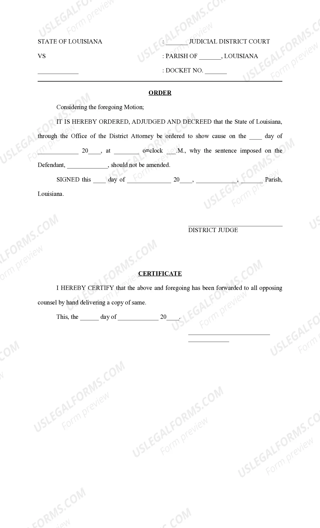 Preview Motion to Amend Sentence - Excessive Sentencing