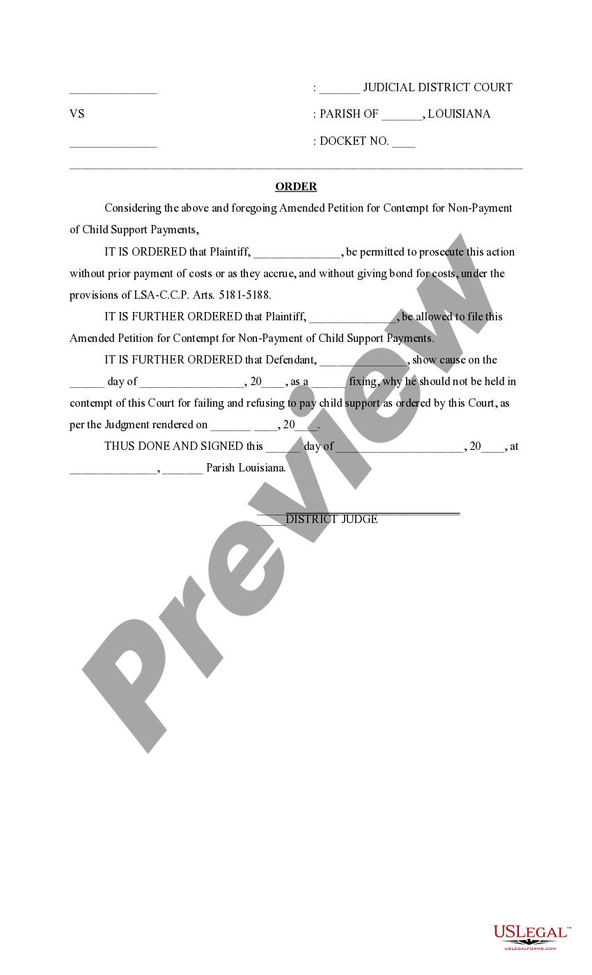 Court For Contempt For Child Support