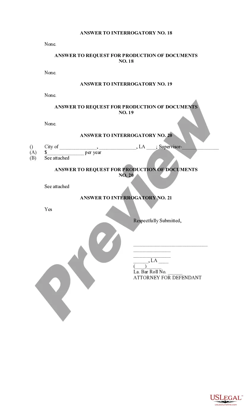 Preview Answer to Interrogatories and Request for Production of Documents Divorce