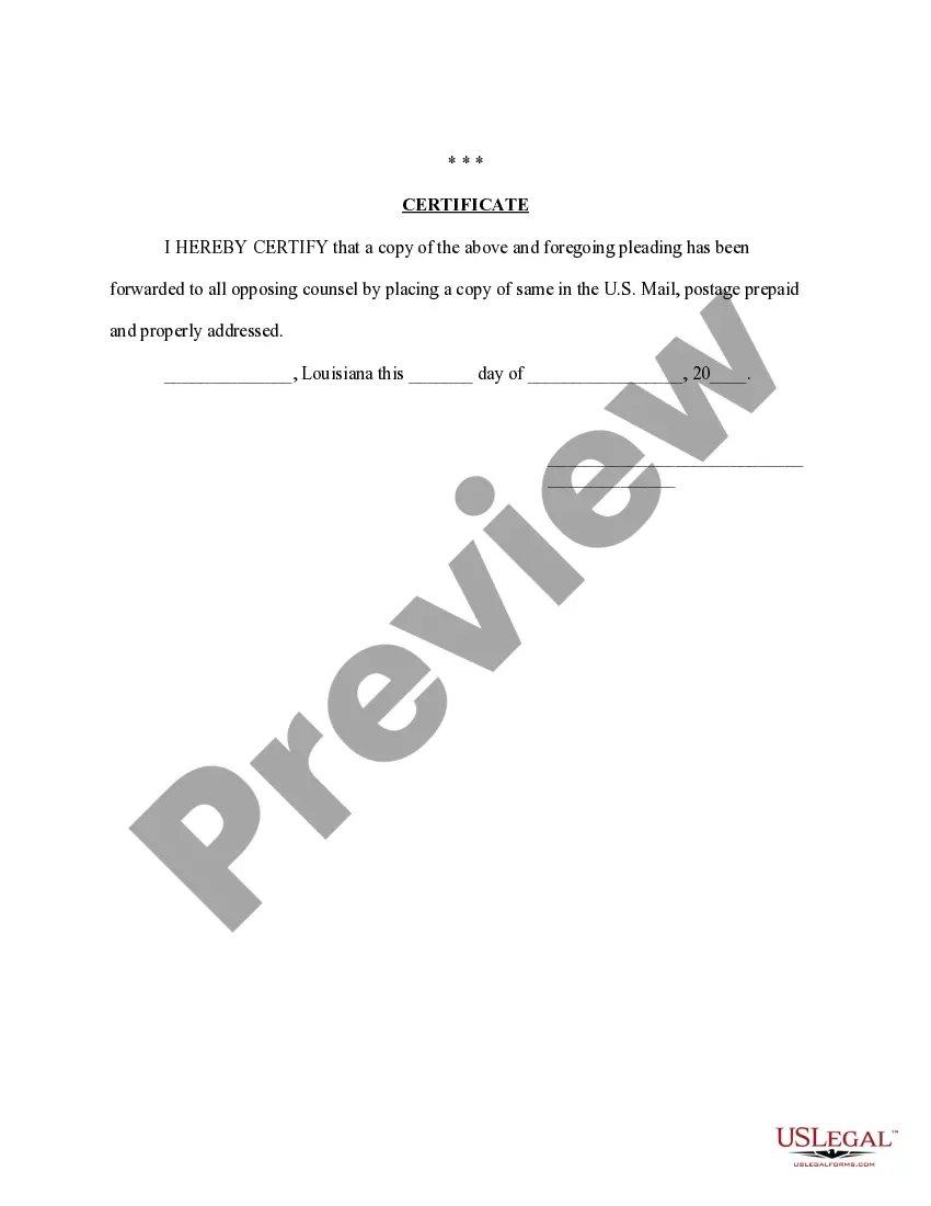 Preview Answer to Plaintiff's Petition