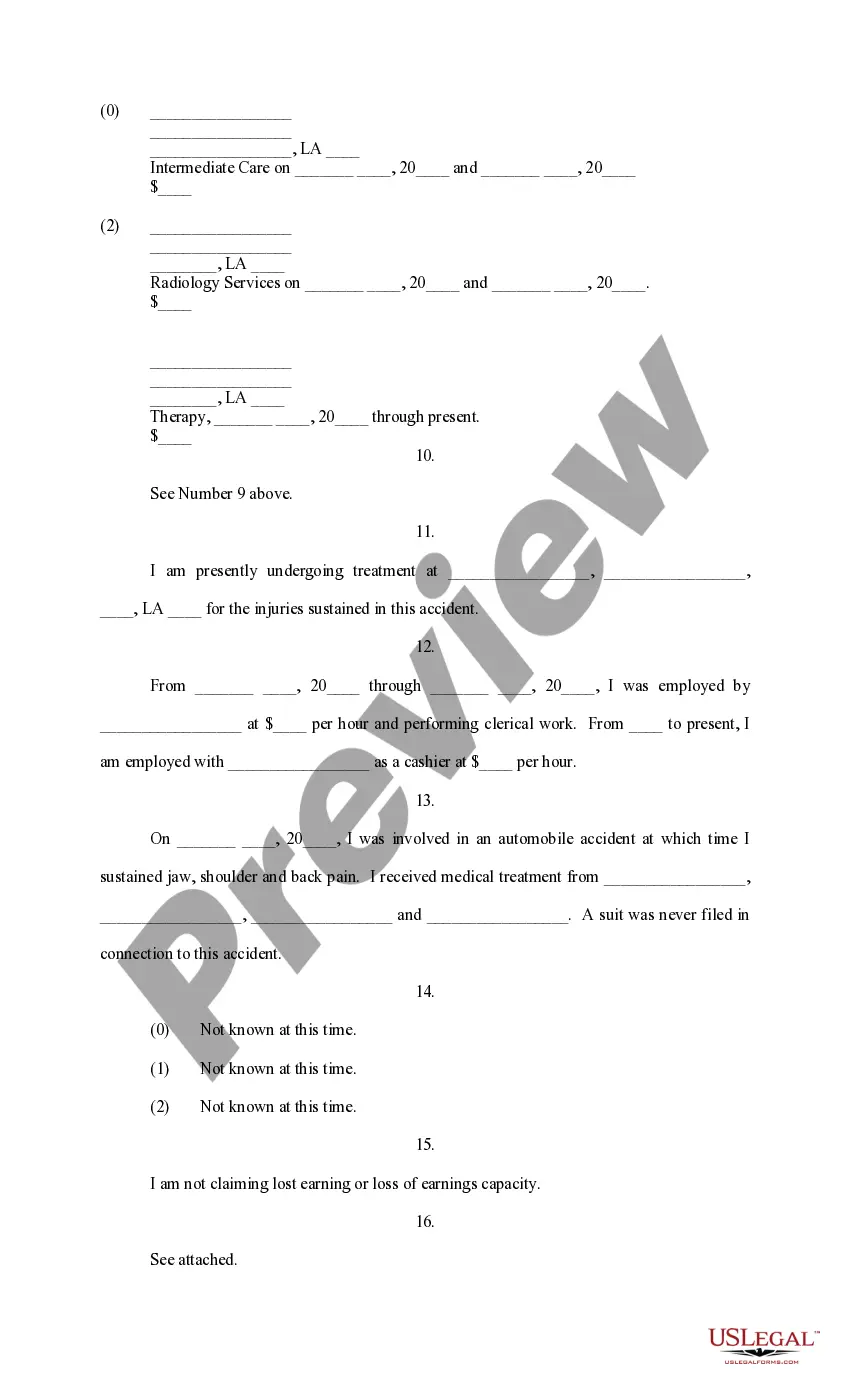 Preview Answers to Interrogatories