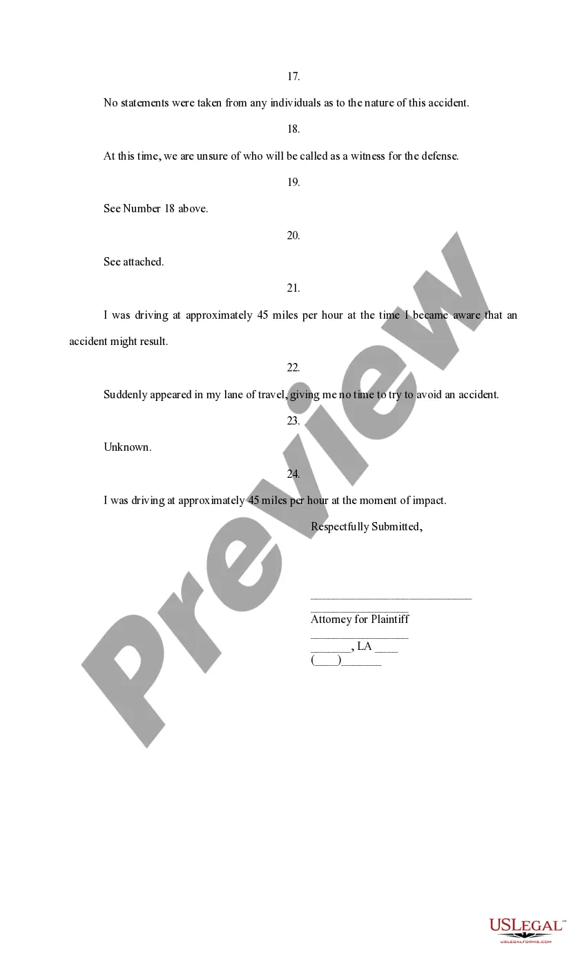 Preview Answers to Interrogatories