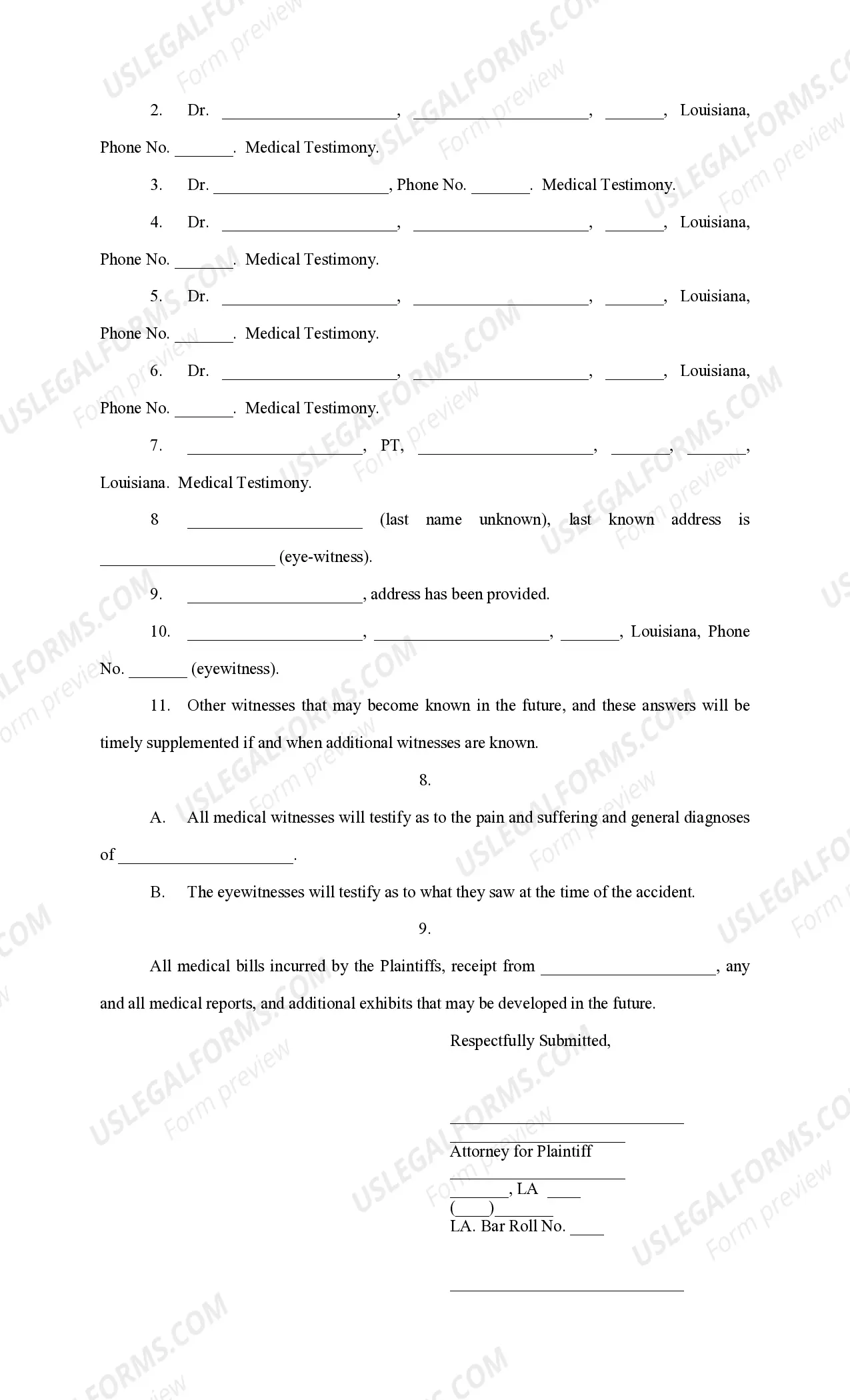 Preview Answers to Interrogatories - Injury - Plaintiff