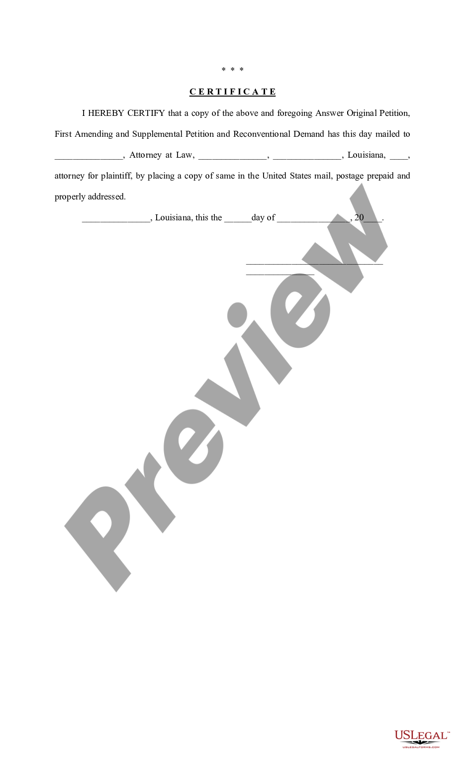 page 8 Answers to Original, First Amended, and Supplemental Petition and Reconventional Demand (Divorce) preview