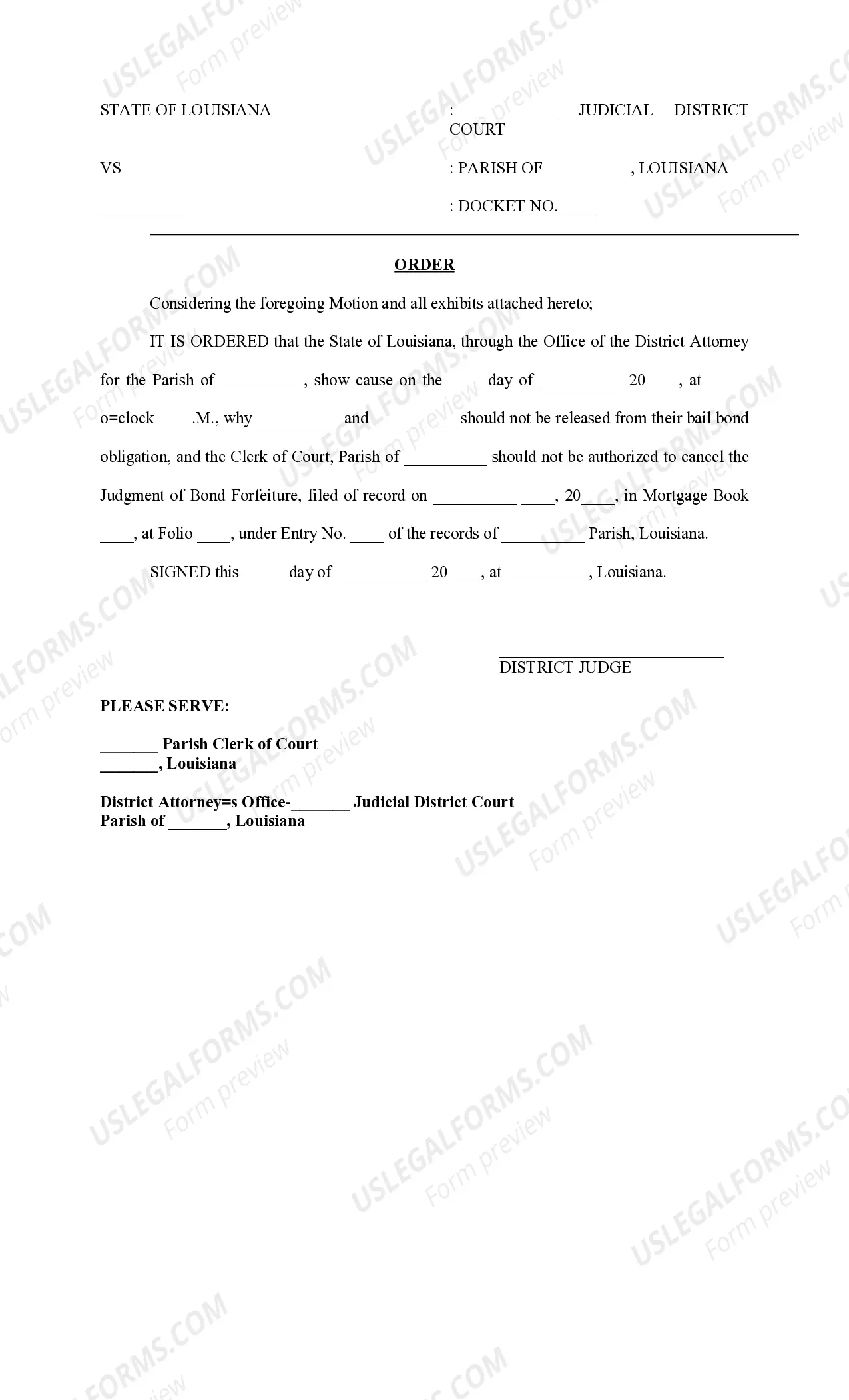 Preview Motion to Overturn Bail Bond Forfeiture
