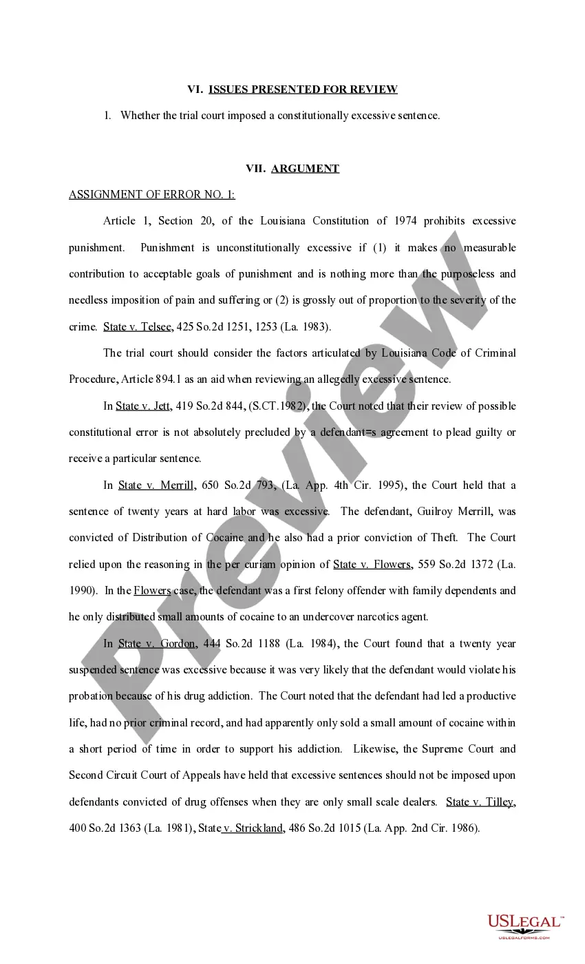 Preview Original Brief on Behalf of Defendant Appellant