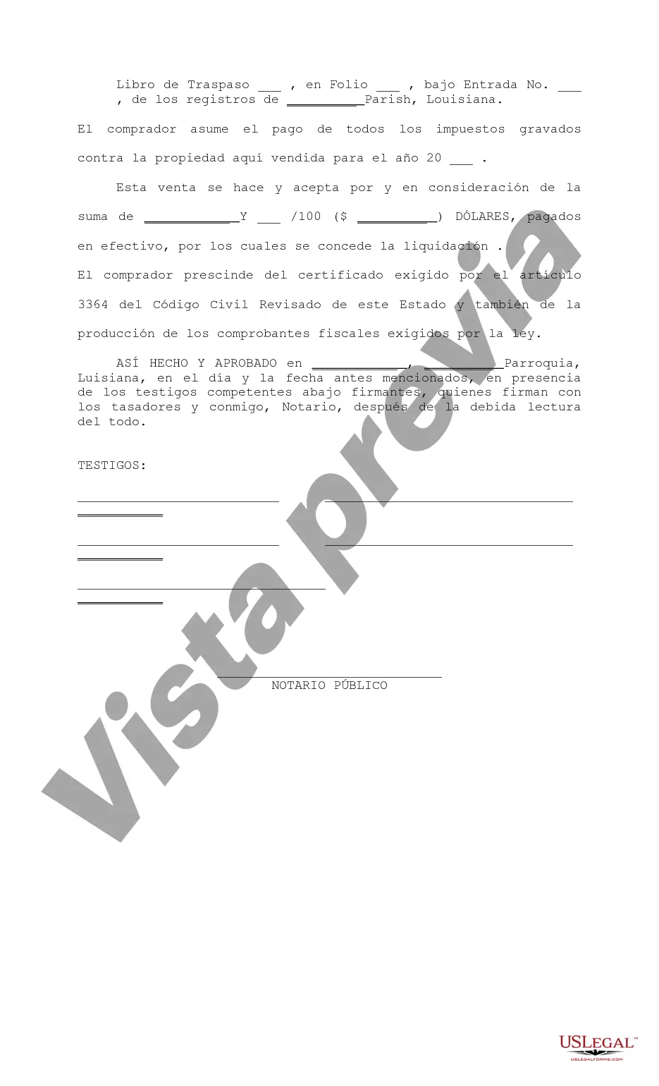 Preview Venta en efectivo