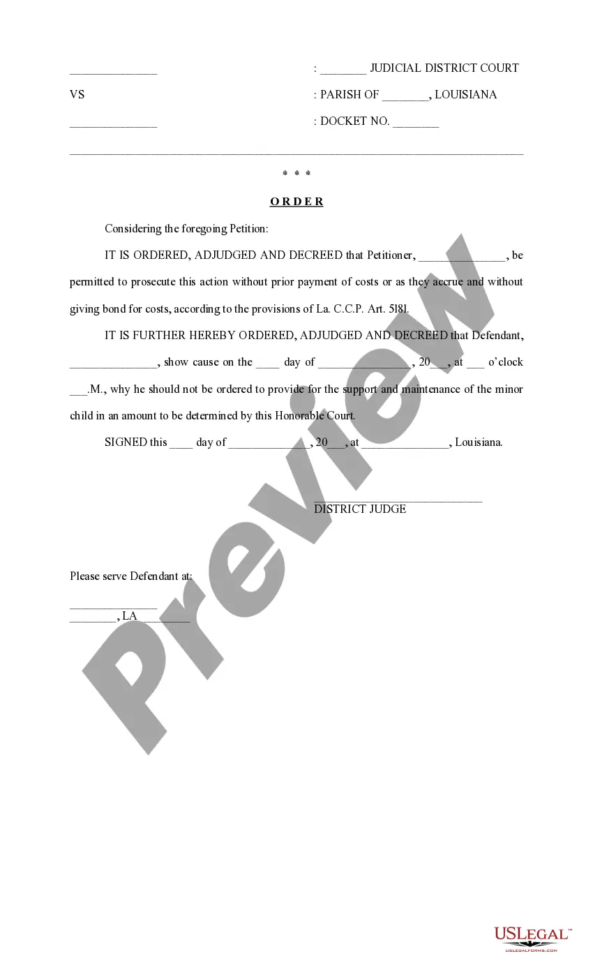 Preview Rule to Set Child Support