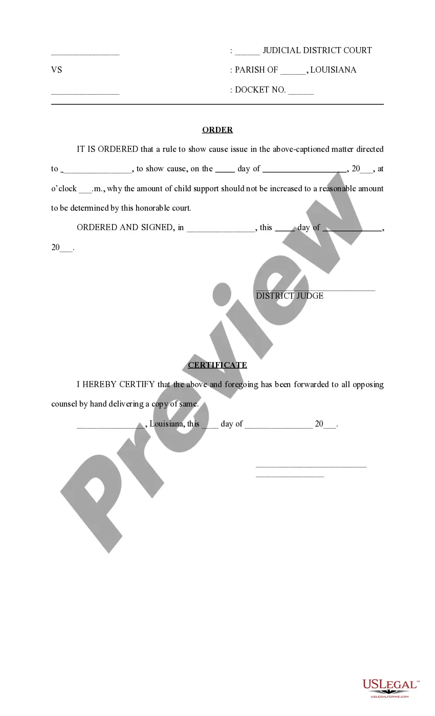 Get Rule to Increase Child Support Preview Rule to Increase Child Support