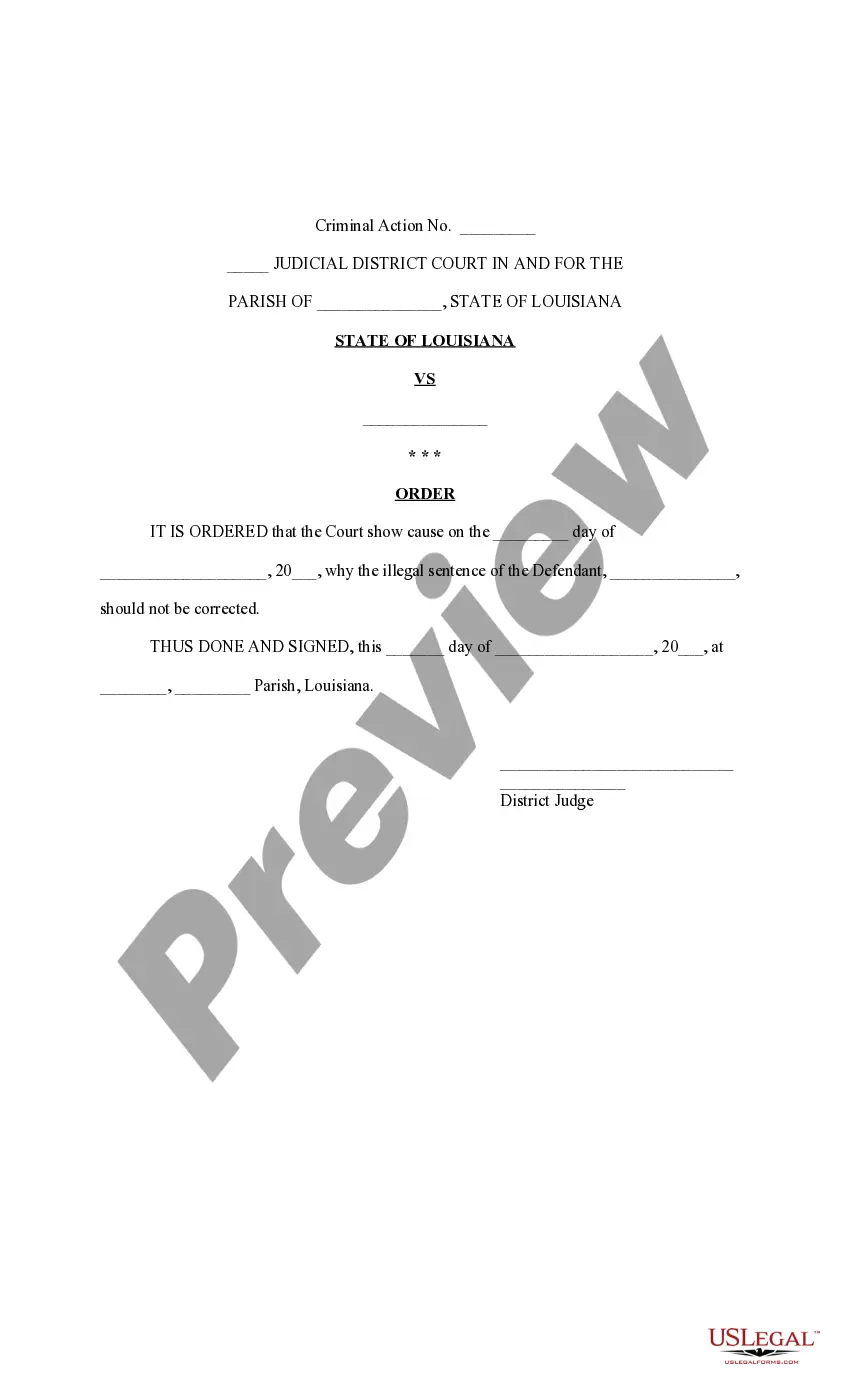 Preview Motion to Correct Illegal Sentence