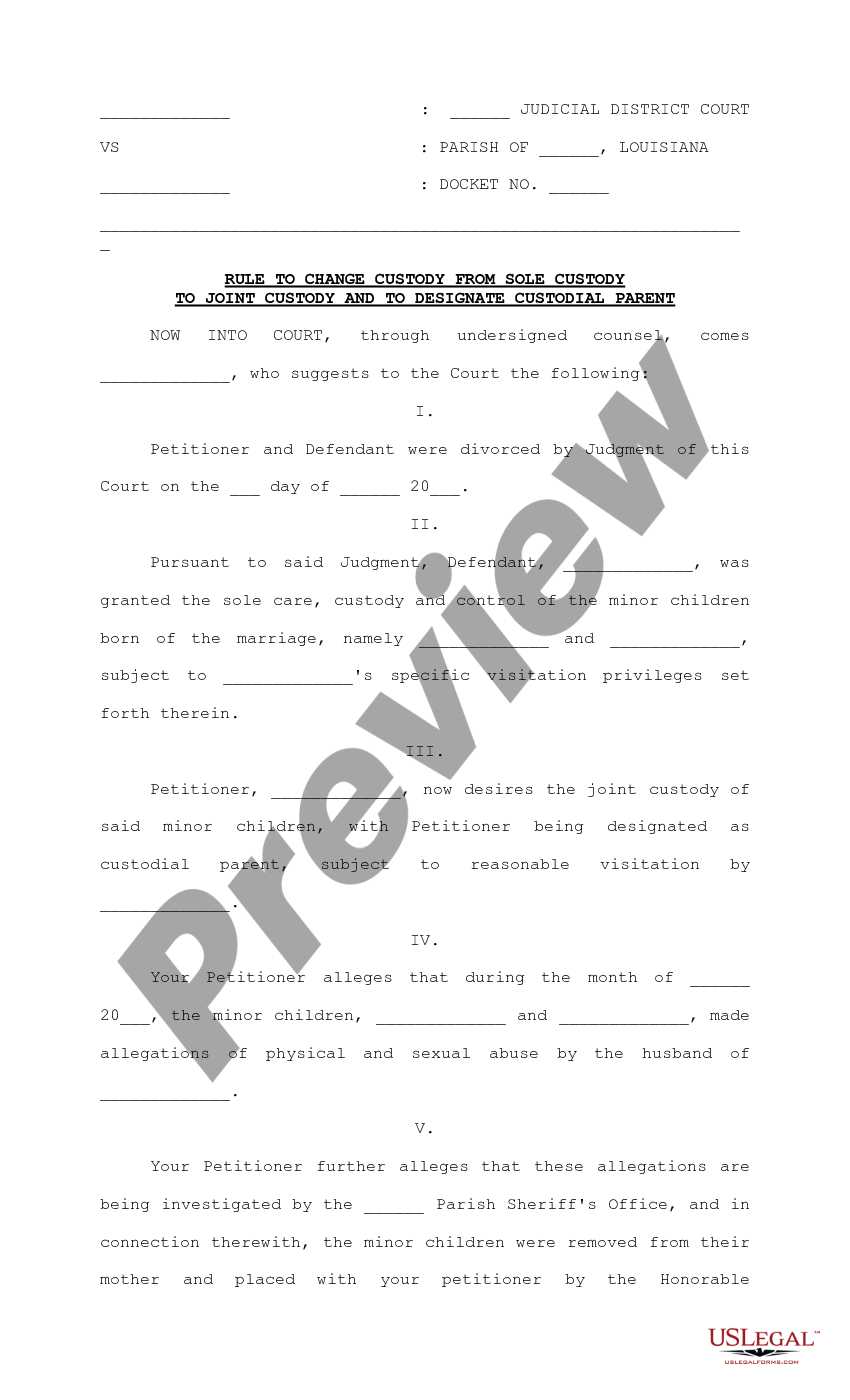 utah custody change form