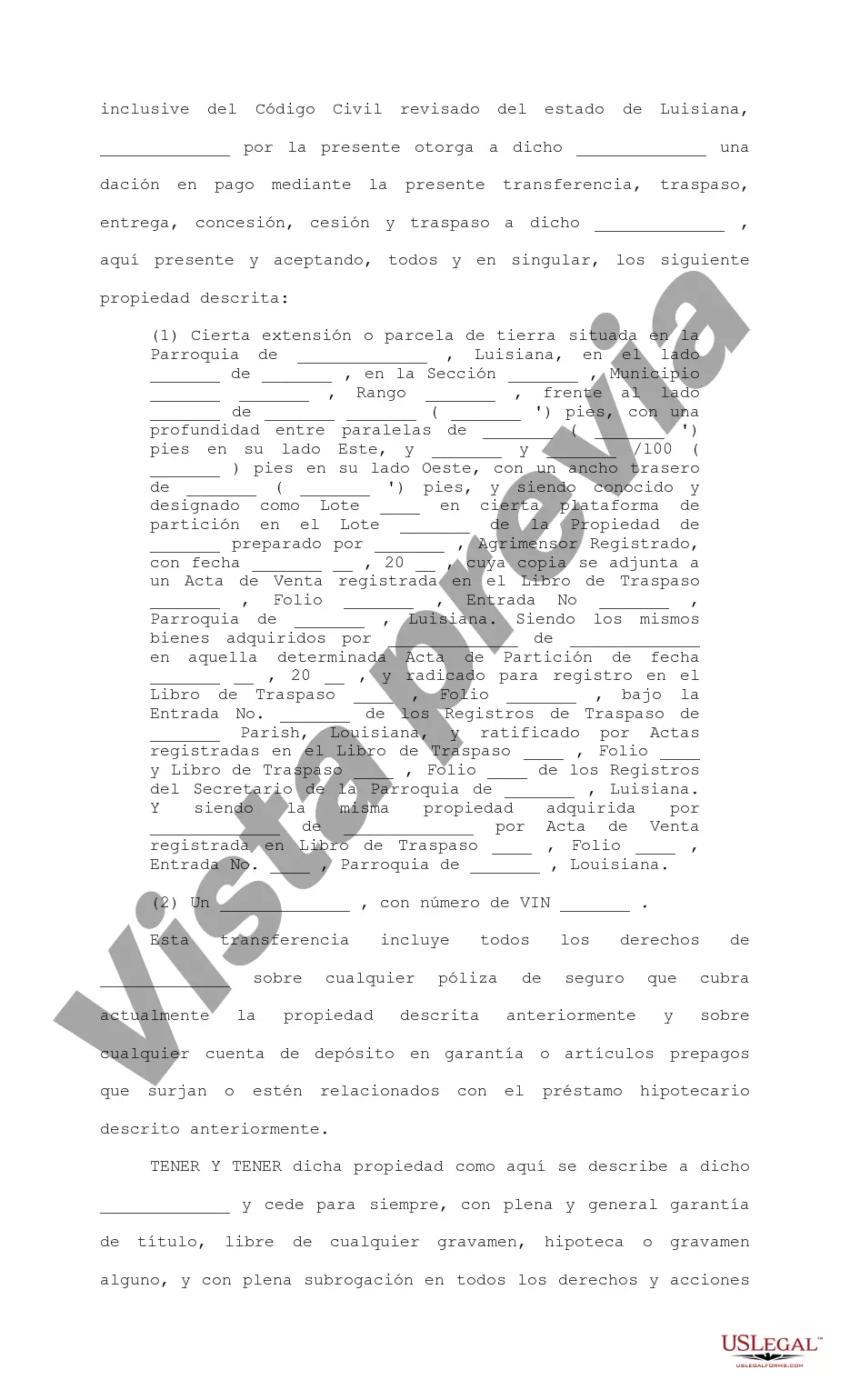 Preview Donación en Pago