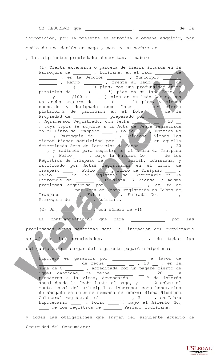 Preview Donación en Pago