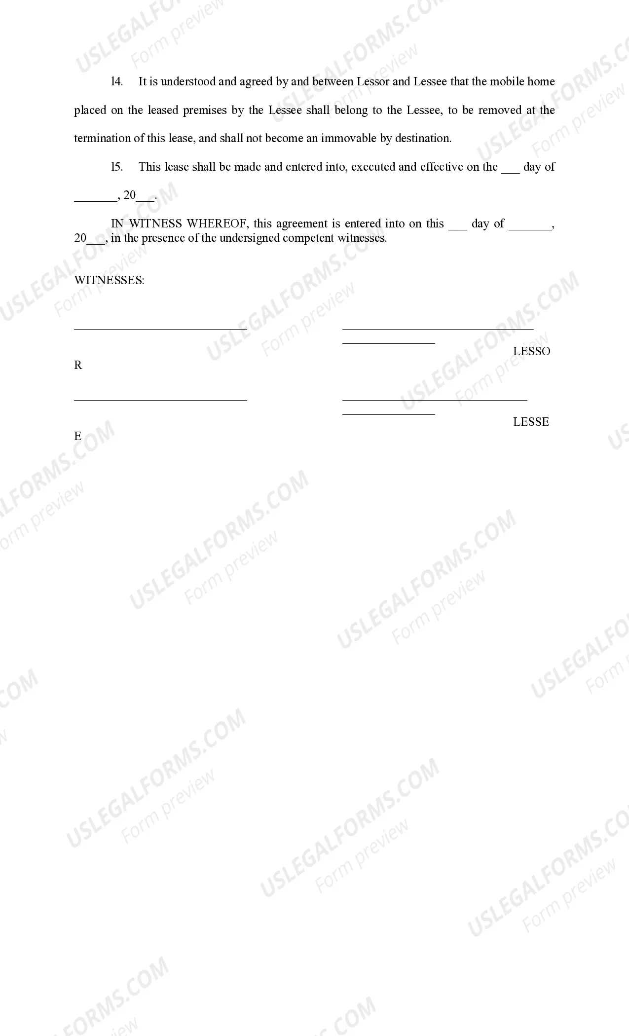 Preview Contract of Lease for Residential Property