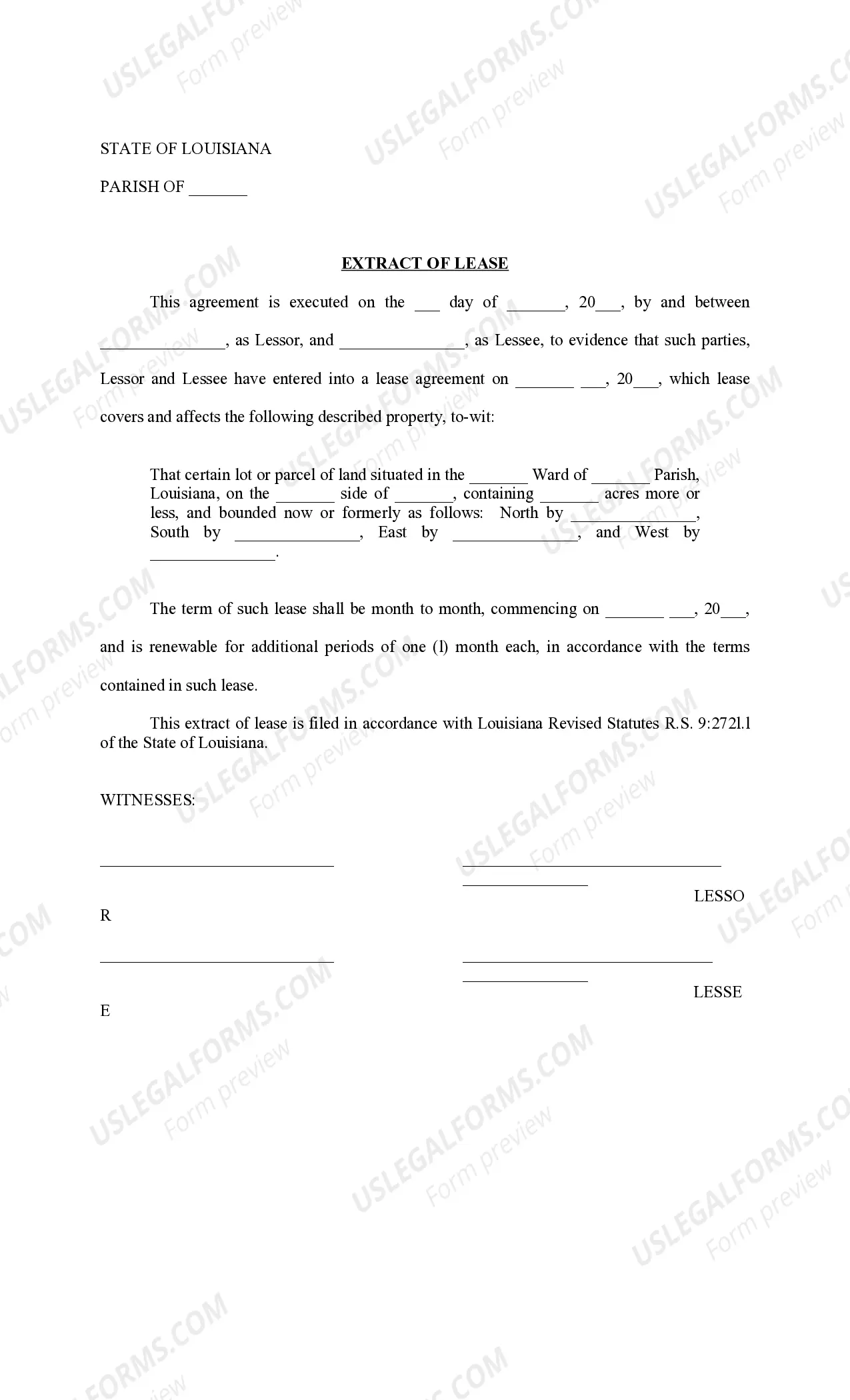 Preview Contract of Lease for Residential Property