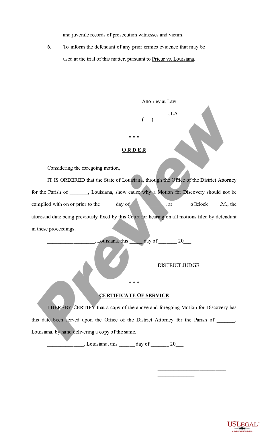 Motion For Discovery US Legal Forms