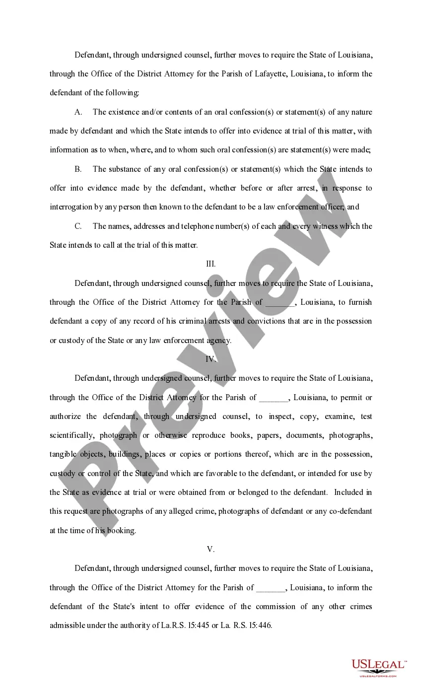 Preview Motion and Order for Discovery and for Production and Inspection of Evidence, with Notice of Defense based on Mental Condition