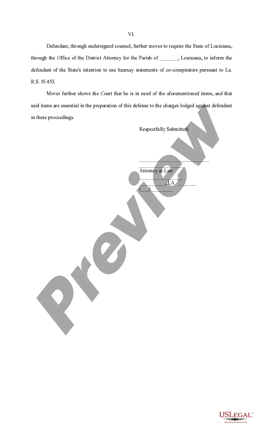 Preview Motion and Order for Discovery and for Production and Inspection of Evidence, with Notice of Defense based on Mental Condition