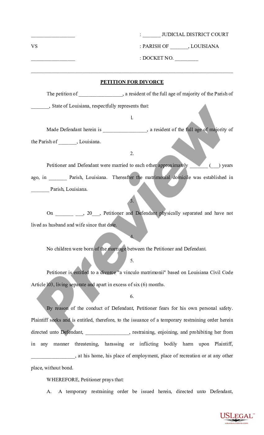 louisiana-petition-for-divorce-with-no-children-louisiana-petition