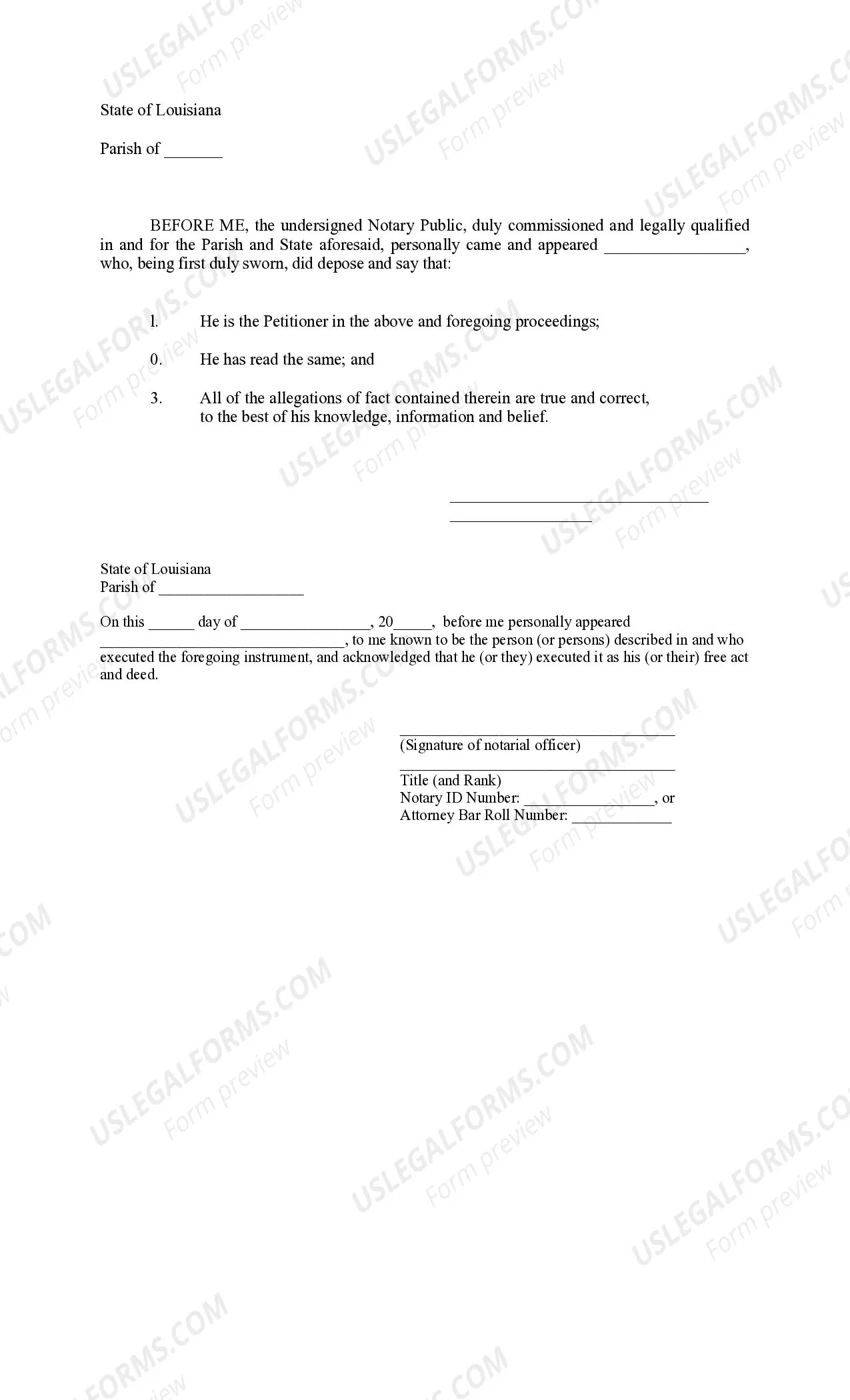 Preview Petition for Divorce with no children