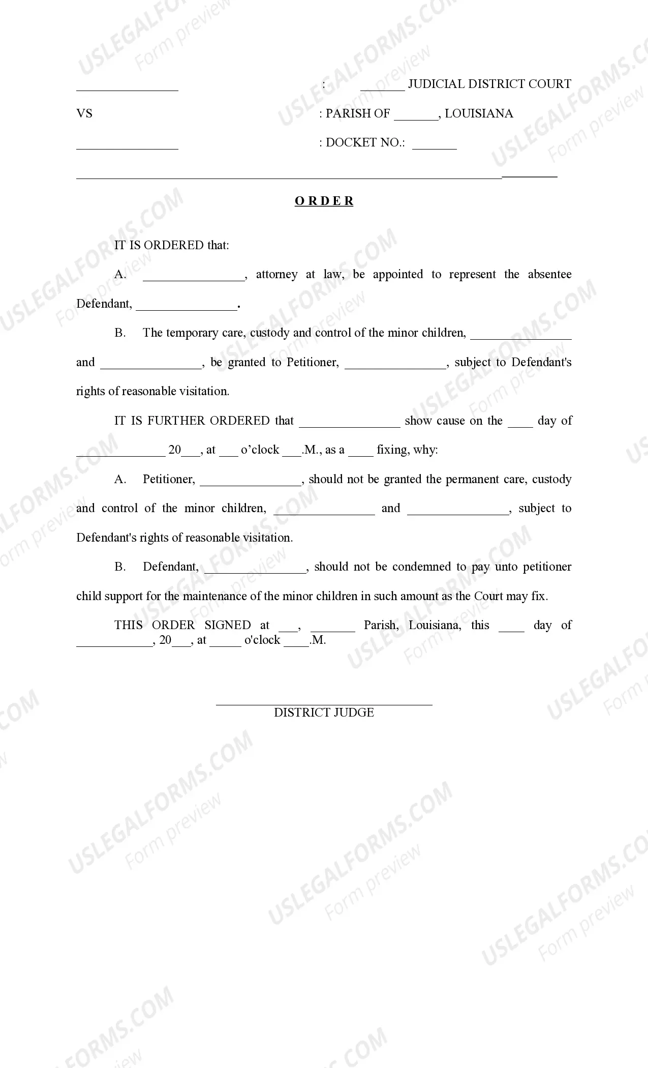 Preview Petition for Divorce Absentee Defendant