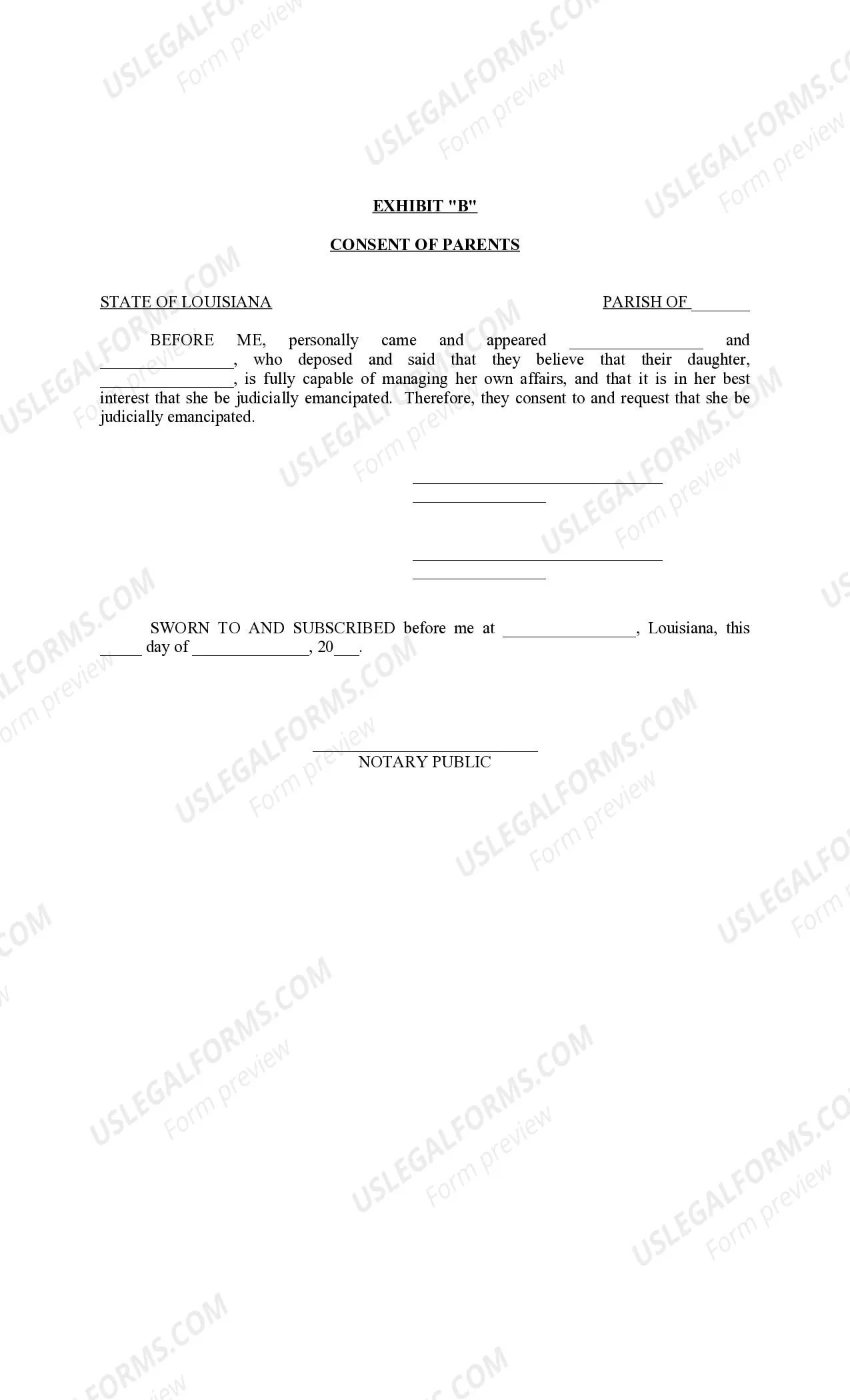 Preview Petition for Judicial Emancipation, with Parental Consent and Order