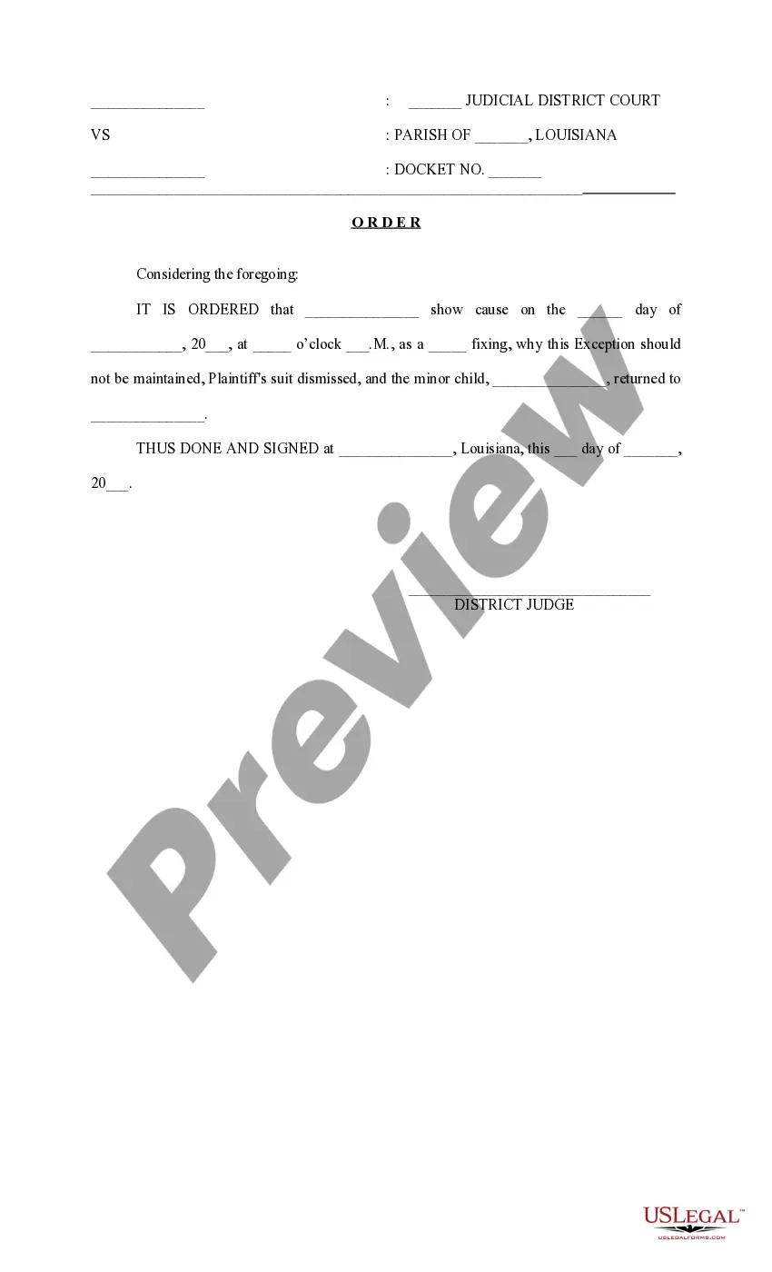 Preview Declinatory Exception of Lack of Jurisdiction over Subject Matter