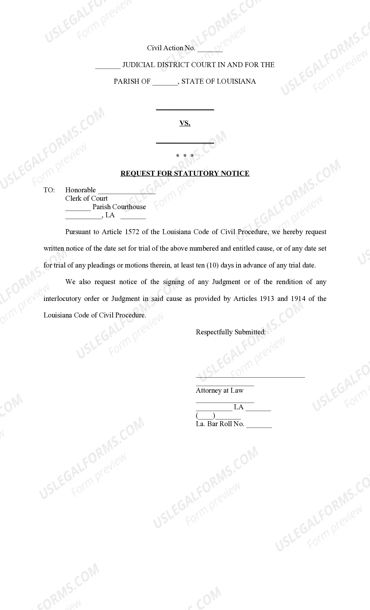 Preview Petition for Executory Process for real estate and mobile home with one defendant