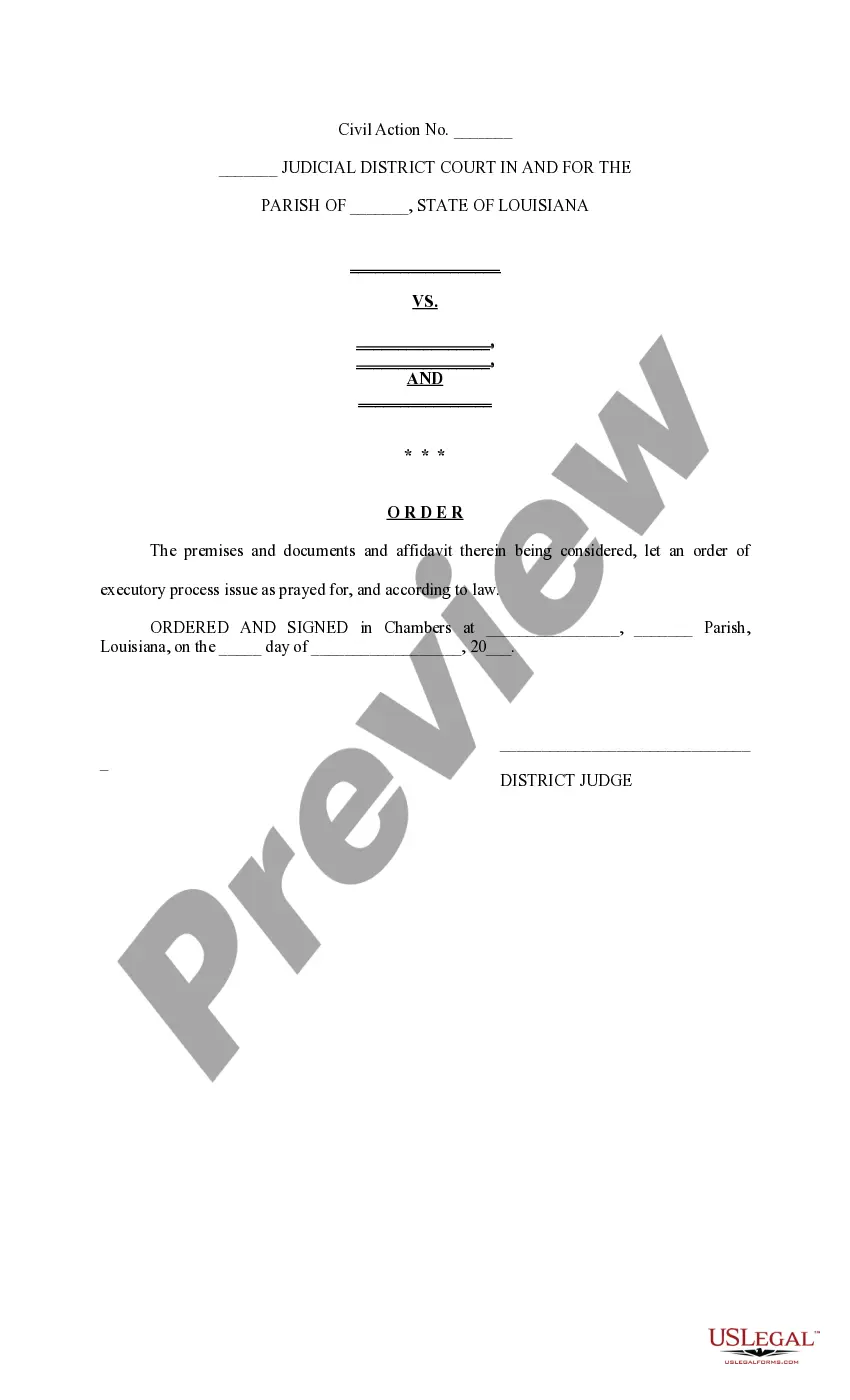 Get Petition for Executory Process for real estate with multiple defendants Preview Petition for Executory Process for real estate with multiple defendants