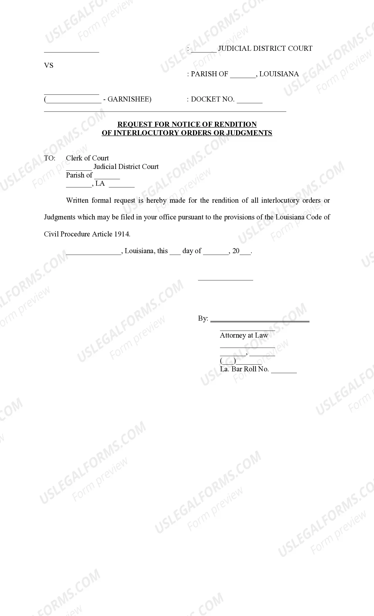 Preview Petition for Garnishment under Writ of Fieri Facias, with Interrogatories and Request for Rendition of Interlocutory Orders or Judgments