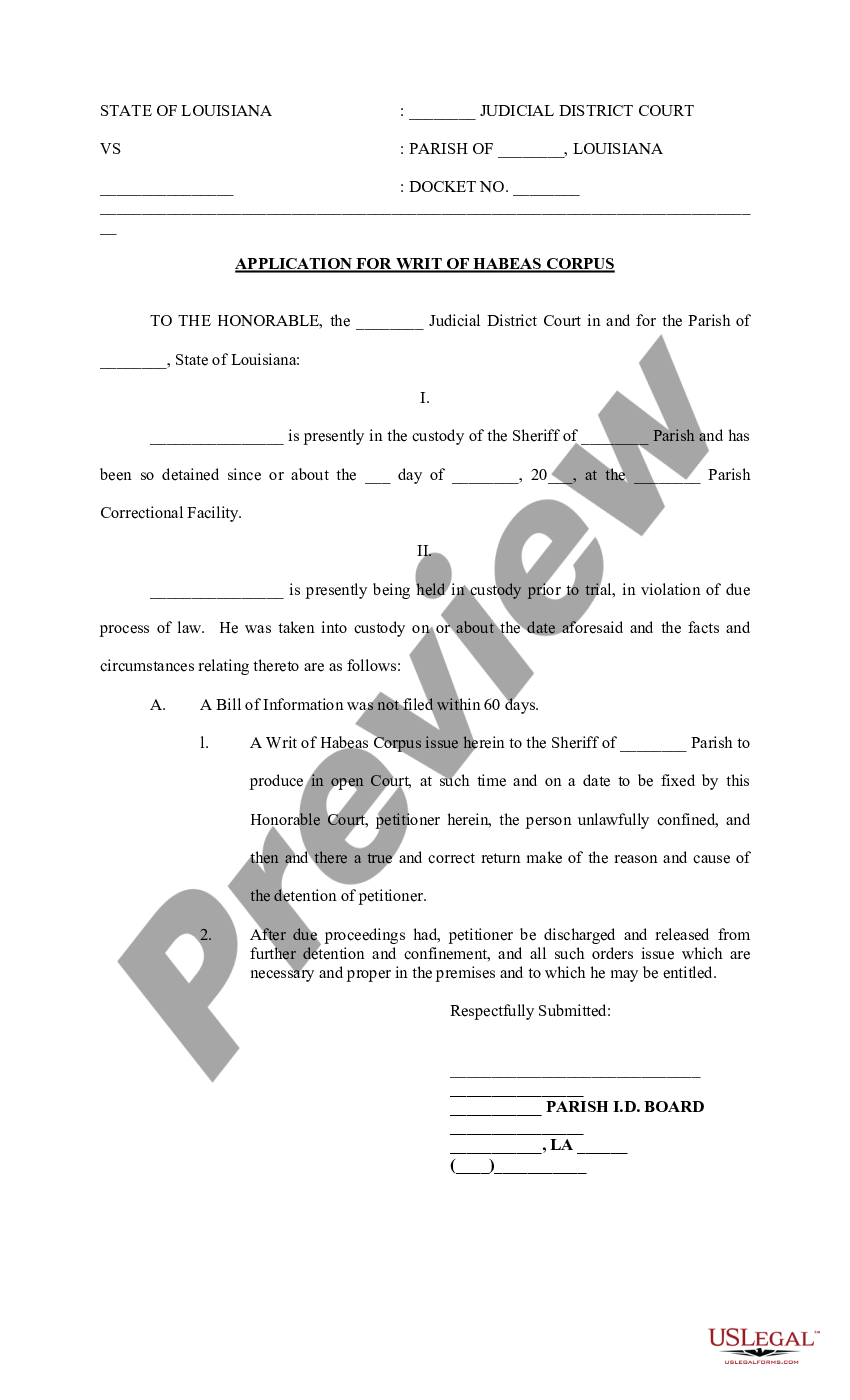 louisiana-application-for-writ-of-habeas-corpus-by-person-in-state