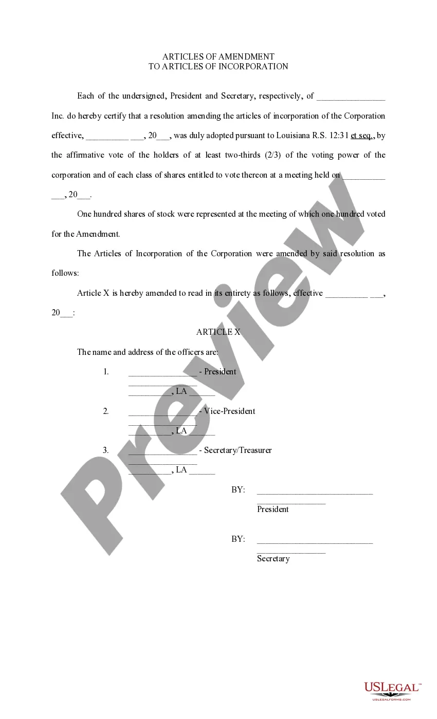 Preview Resolution of Shareholders Changing Articles of Incorporation