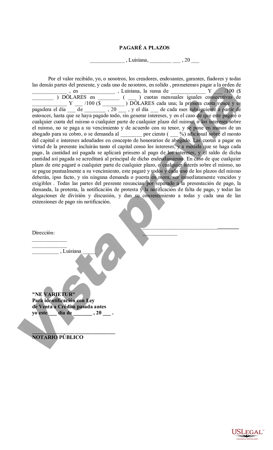 Preview Pagaré a plazos con devengo de intereses