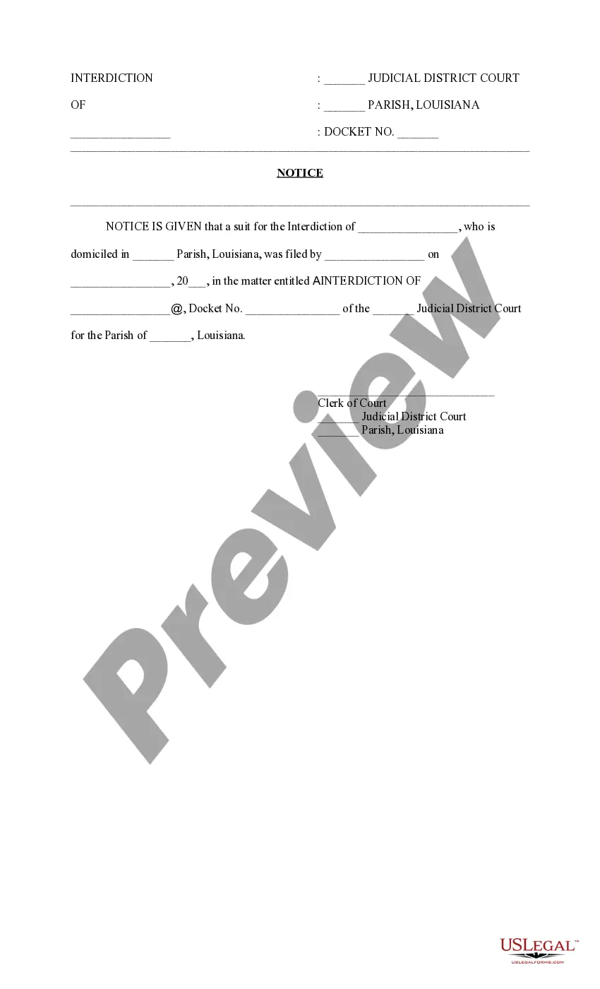 Preview Petition in Suit for Interdiction