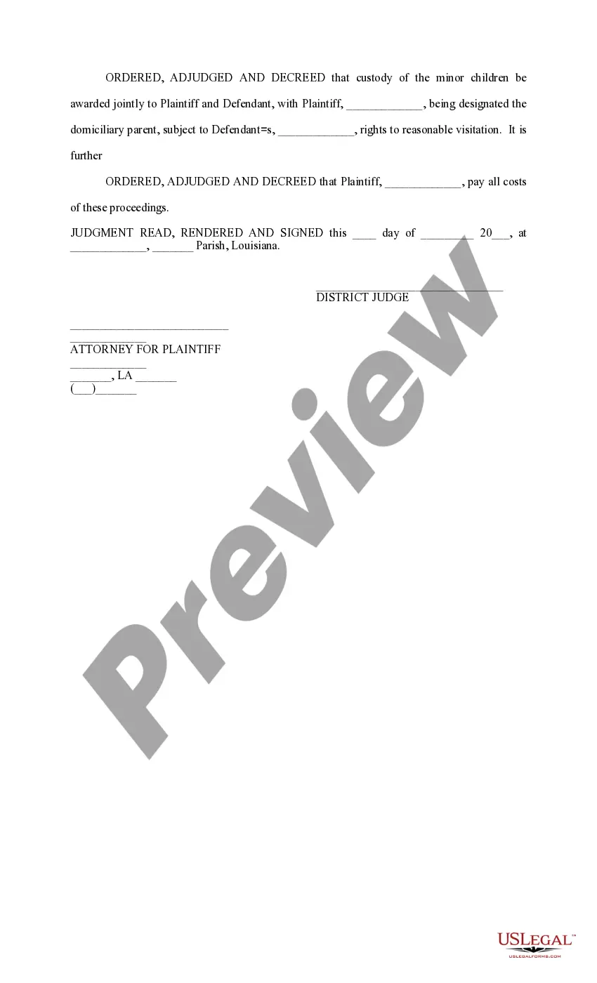 Get Judgment of Divorce with community property, with children, restraining orders Preview Judgment of Divorce with community property, with children, restraining orders