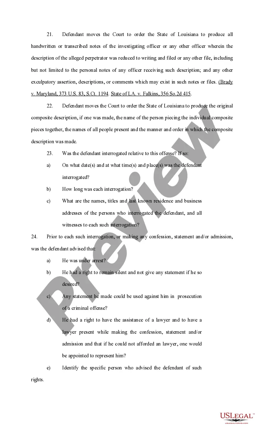 Get Request and Motion for Discovery, Disclosure and Inspection for a Bill of Particulars Preview Request and Motion for Discovery, Disclosure and Inspection for a Bill of Particulars