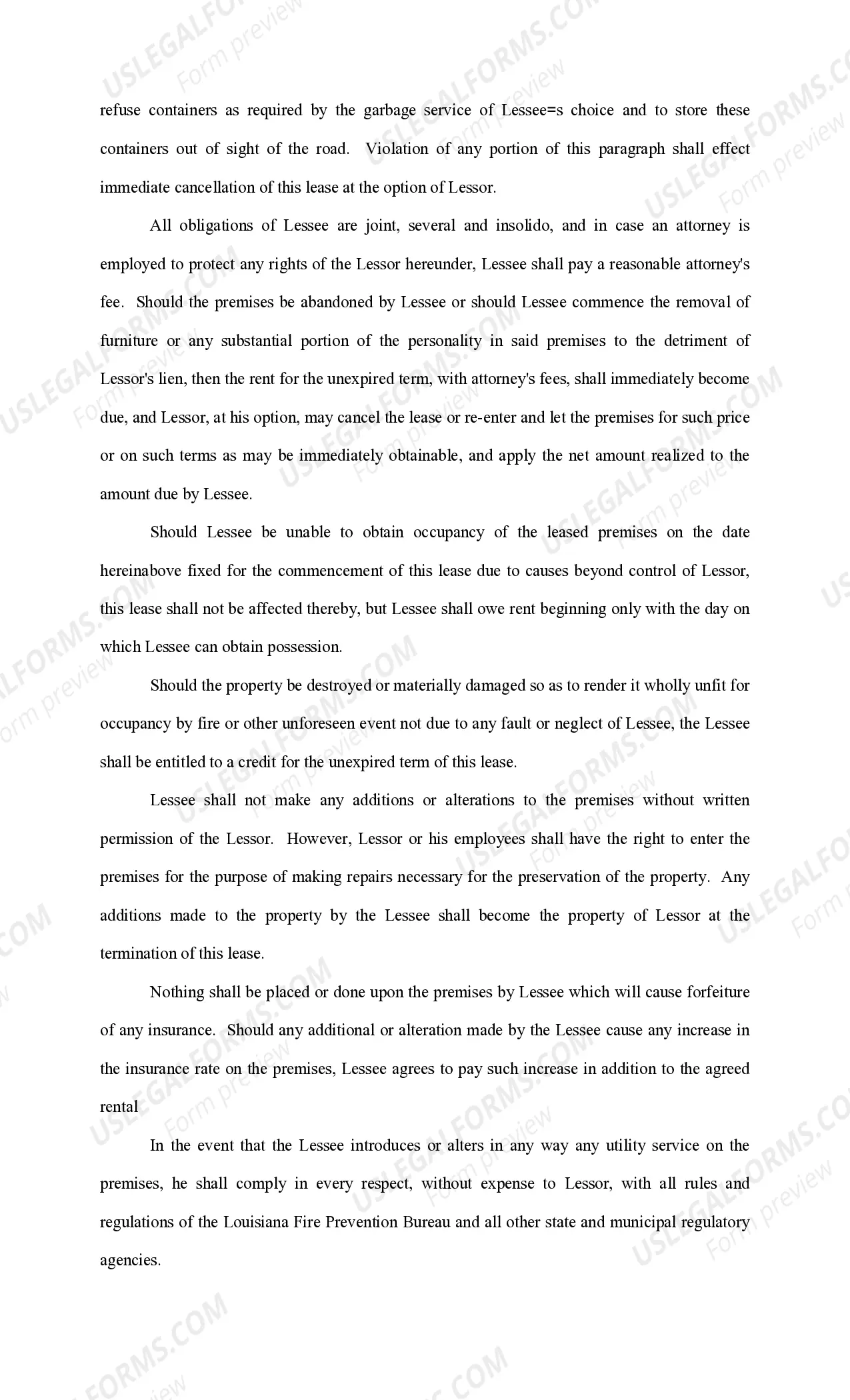 Preview Residential Lease