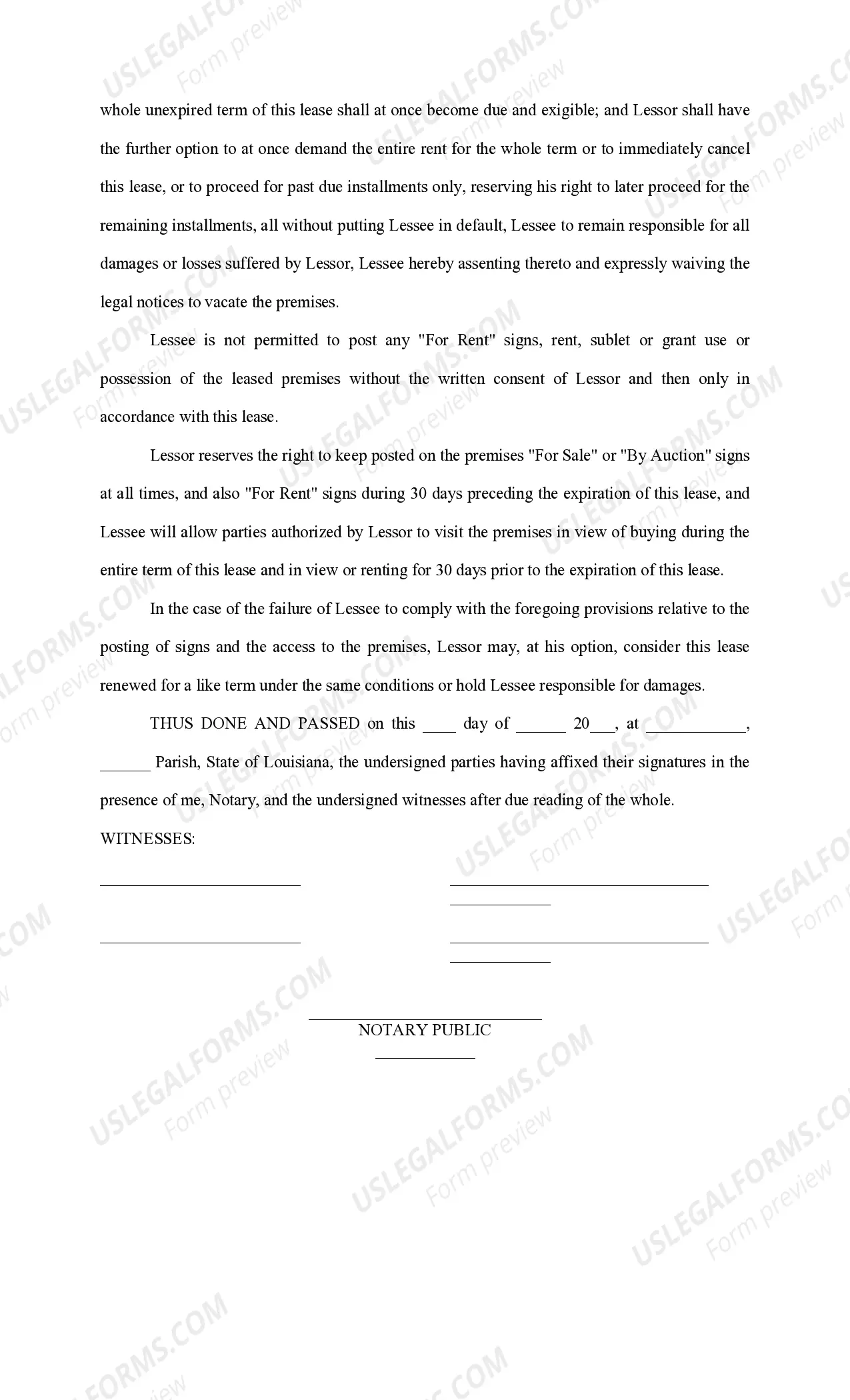 Preview Residential Lease