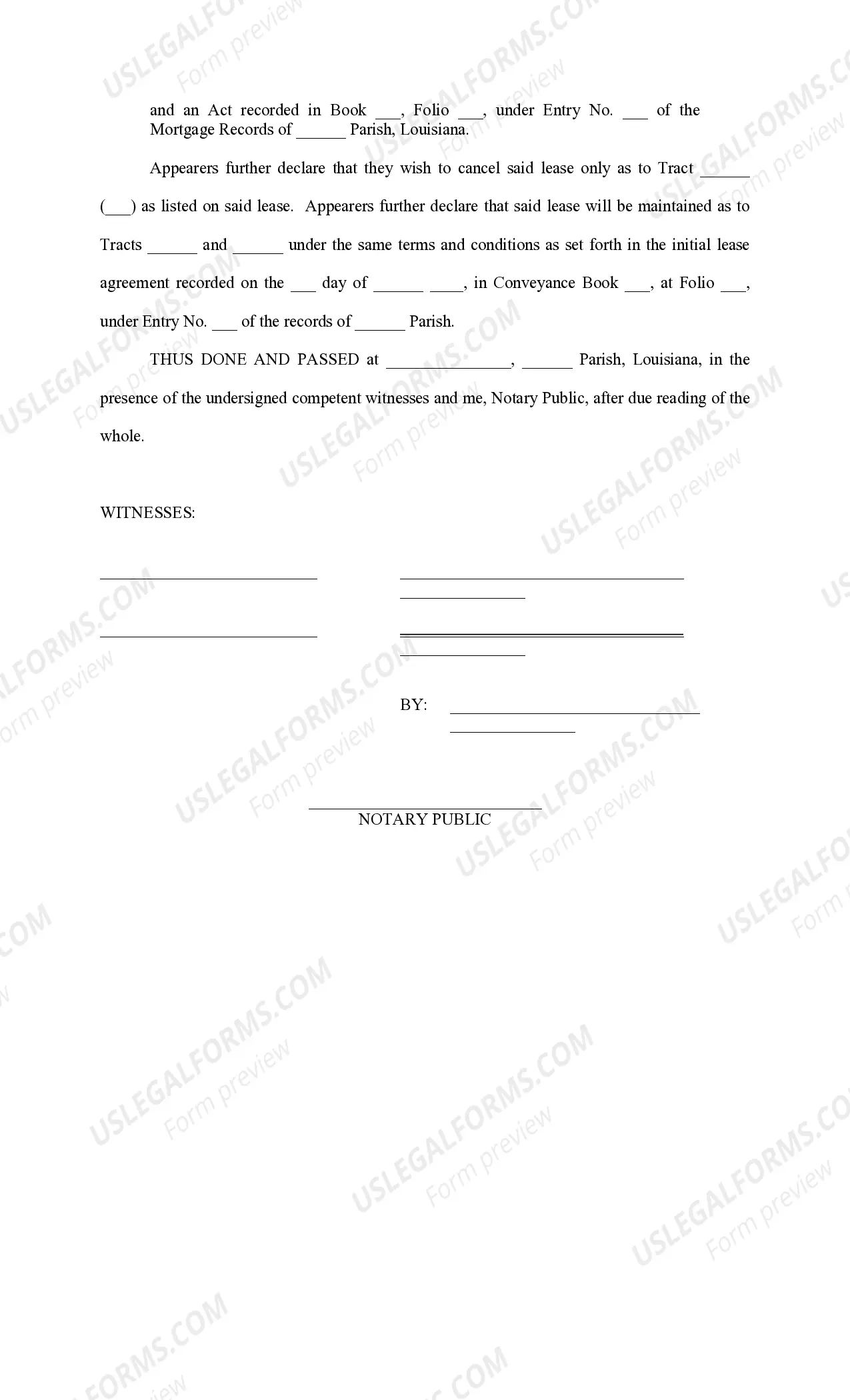 Preview Cancellation of Lease