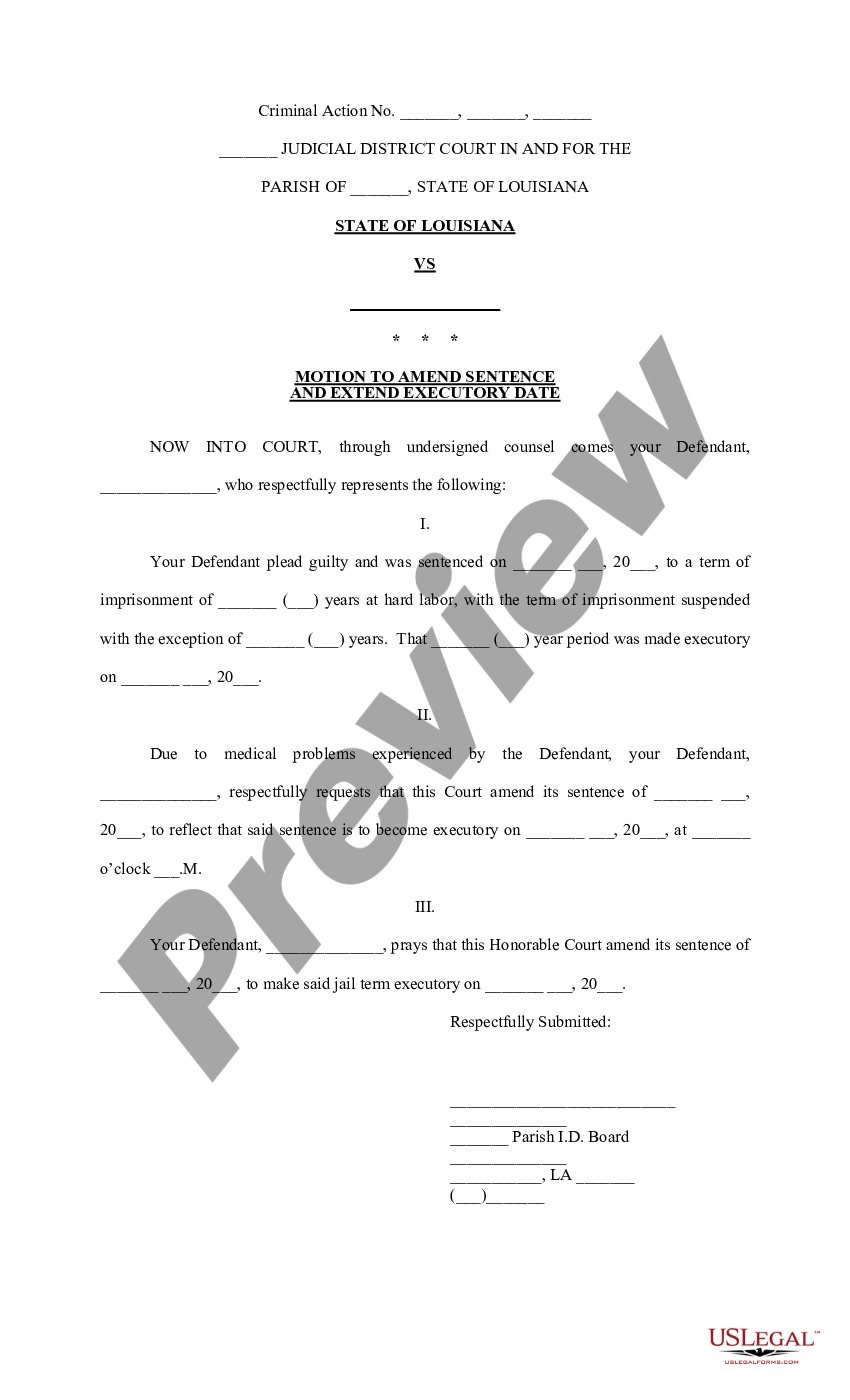 Motion Amend Order Form Us Legal Forms