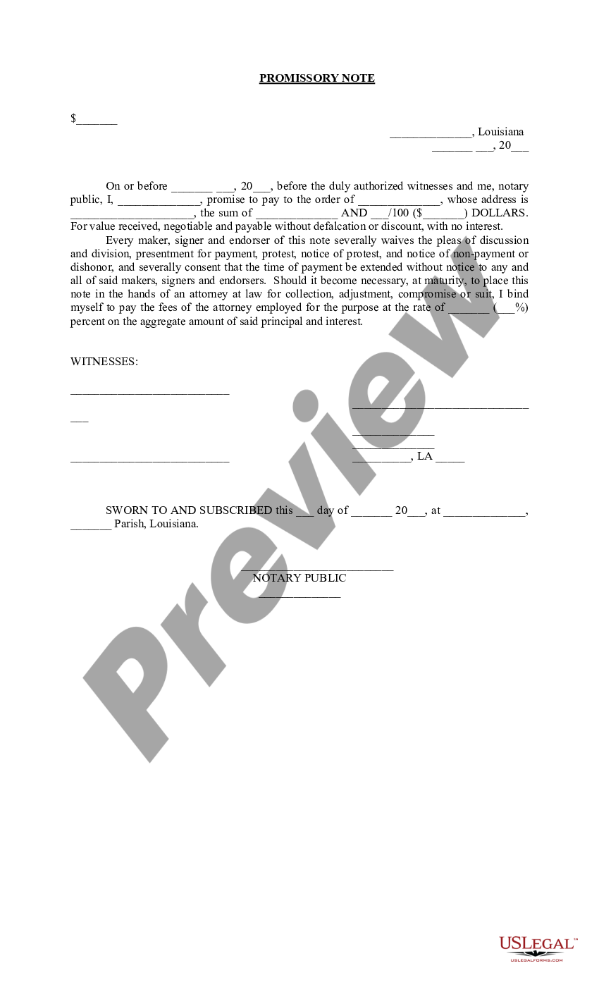 Promissory Note Template Louisiana With Compound Interest Us Legal Forms 1120