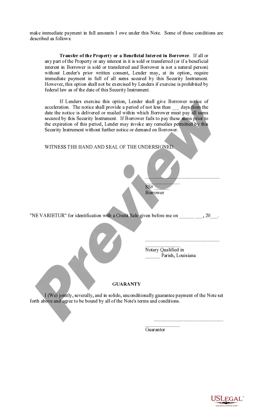 Preview Promissory Note