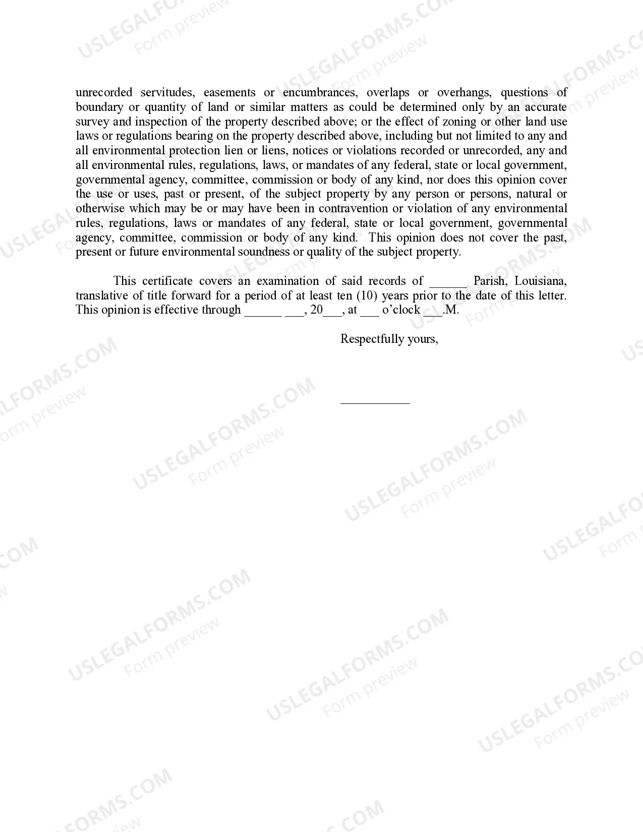 Preview Title Opinion of attorney letter to bank